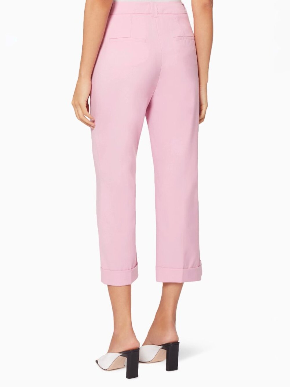MARELLA Nilla Light Pink Cuffed Cropped Straight Leg Trouser Pants, Size 6 - Picture 3 of 15